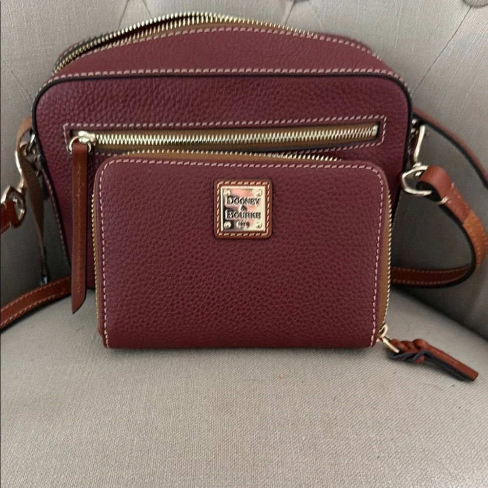 Dooney & Bourke Burgundy Crossbody Bag - Picture 4 of 8